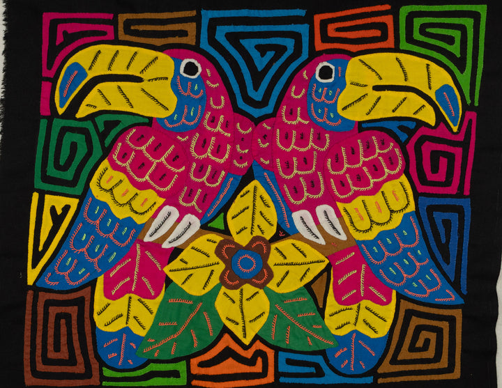 Fantasy Red Blue And Yellow Two Toucan Bird Mola