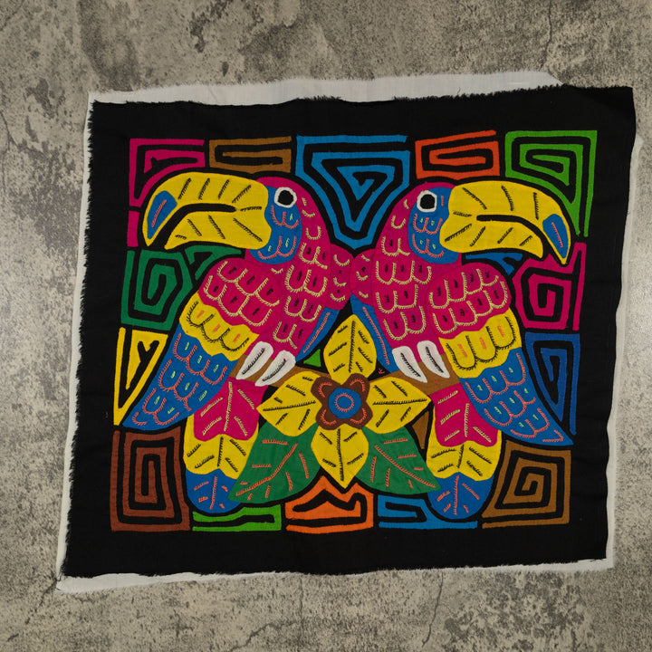 Fantasy Red Blue And Yellow Two Toucan Bird Mola