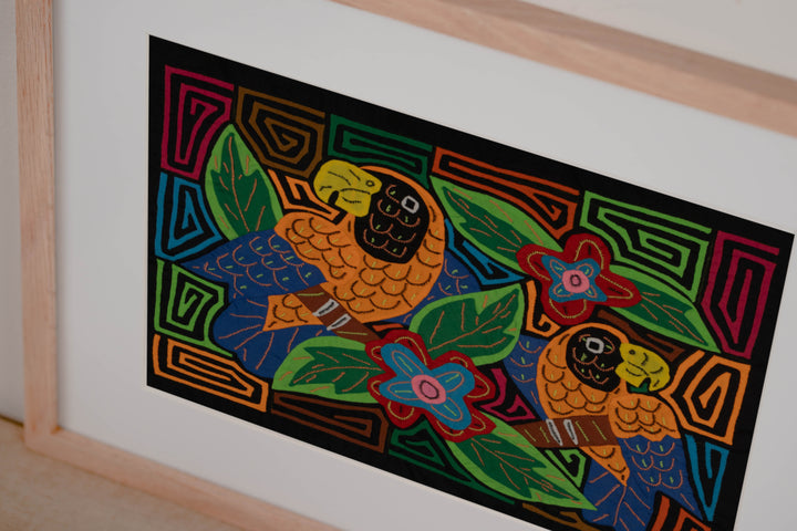 Fantasy Orange And Blue Two Parrot Bird Mola