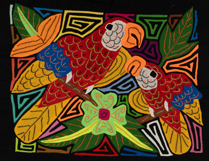 Fantasy Red Blue And Yellow Two Parrot Bird Mola