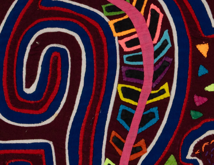 Traditional Burgundy Blue And White Classic Design Mola