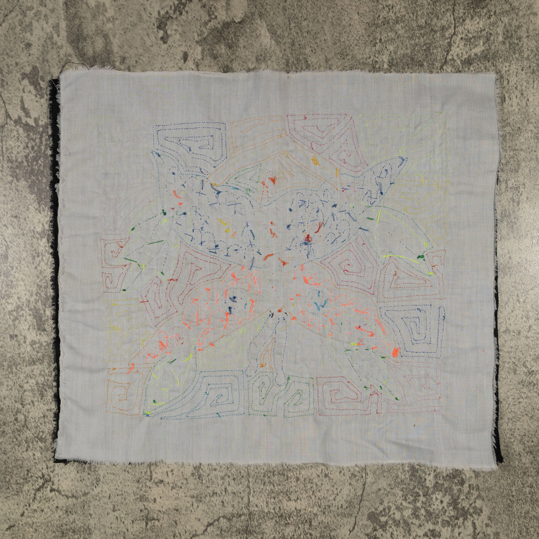 Fantasy Orange Blue And Yellow Happy Butterfly Mola