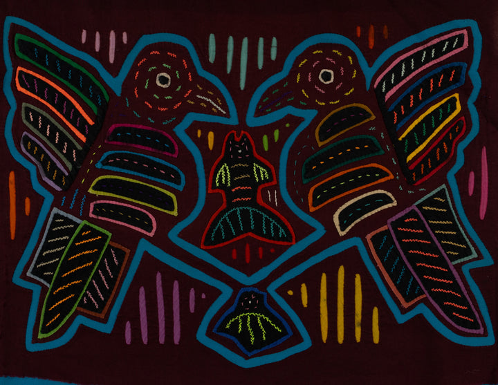 Maroon And Turquoise Kingfisher With Fish Mola