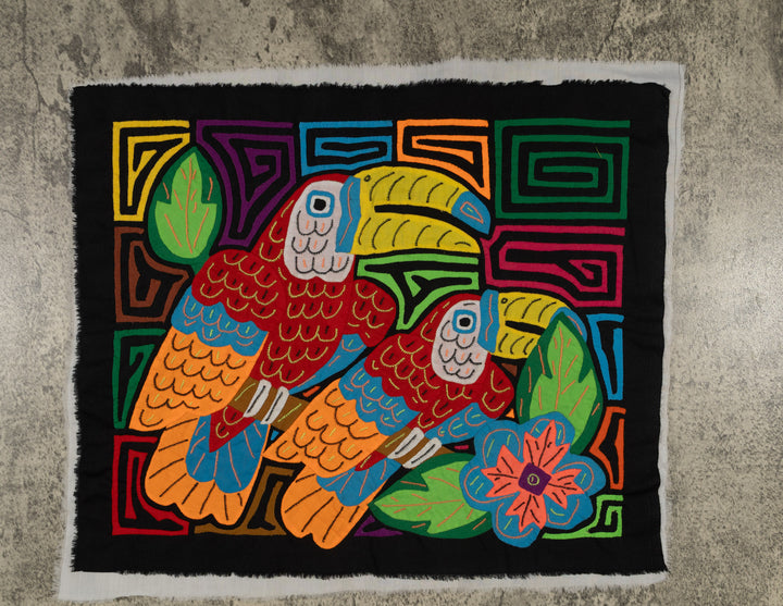 Fantasy Red Yellow And Orange Two Toucan Bird Mola