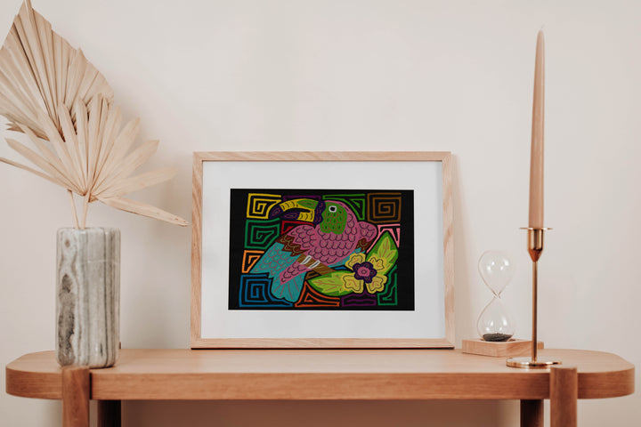 Fantasy Pink And Blue Toucan Parrot Bird Mola