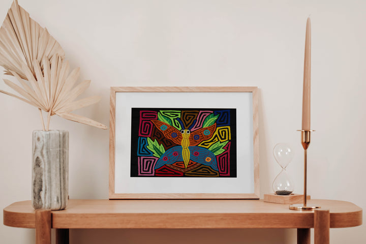 Yellow Jungle Morpho Butterfly with Leaves Mola