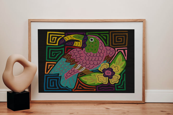 Fantasy Pink And Blue Toucan Parrot Bird Mola