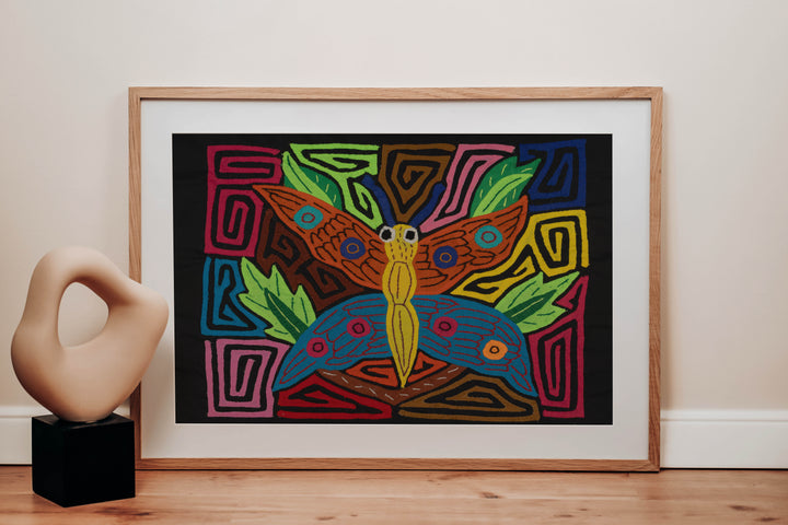 Yellow Jungle Morpho Butterfly with Leaves Mola