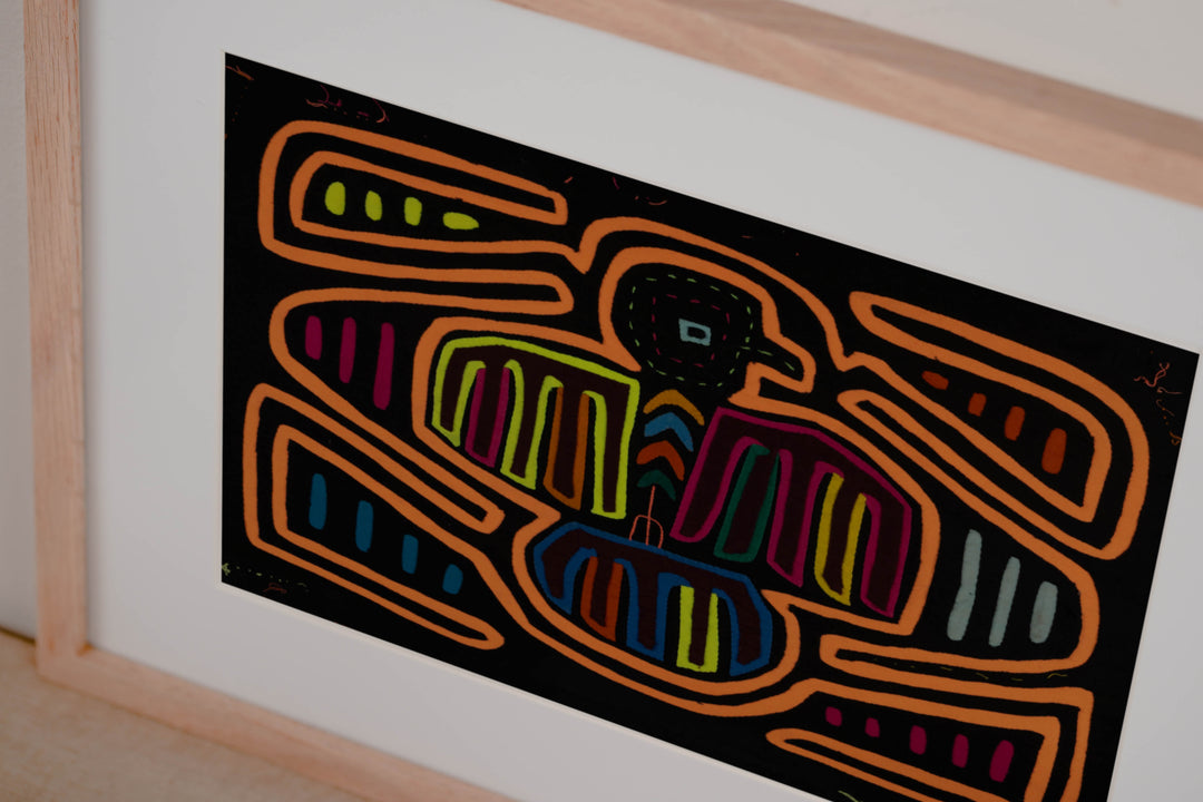 Classic Orange And Black Thunderbird Design Mola