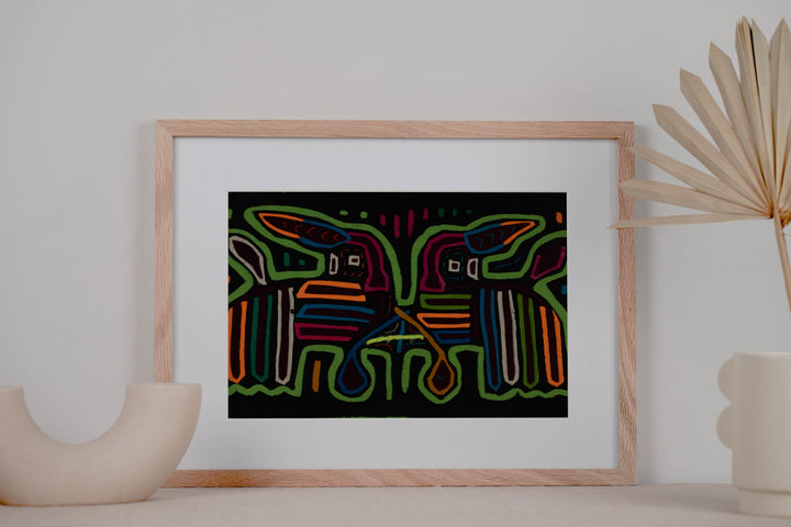 Classic Black And Green Jungle Bird Mola