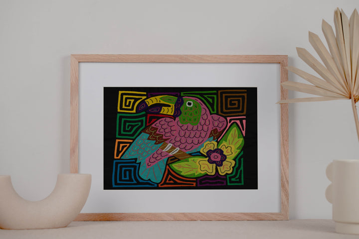 Fantasy Pink And Blue Toucan Parrot Bird Mola