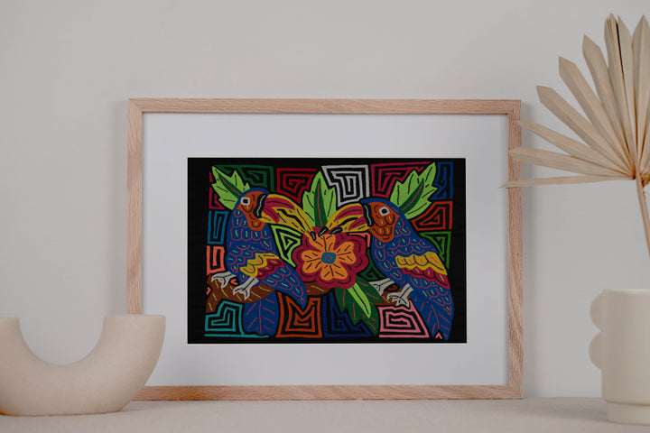 Fantasy Red Blue And Yellow Two Toucan Bird Mola