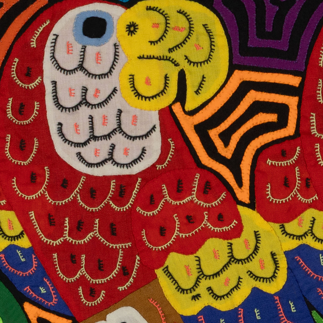 Fantasy Red Blue And Yellow Two Parrot Mola