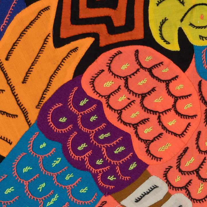 Fantasy Orange And Blue Parrot Bird Mola (Copy)