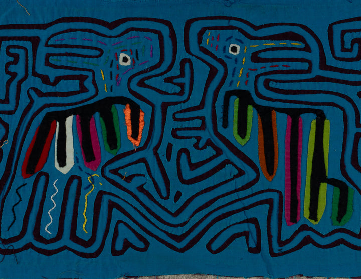 Dark Rich Blue Toucan Bird Mola