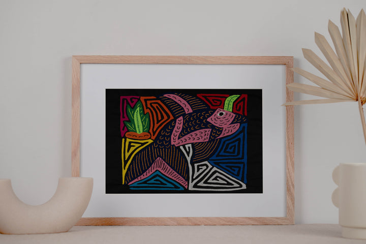 Fantasy Pink And Blue Dolphin Mola