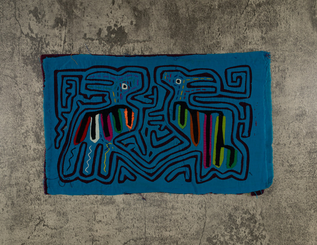 Dark Rich Blue Toucan Bird Mola