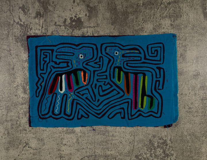 Dark Rich Blue Toucan Bird Mola