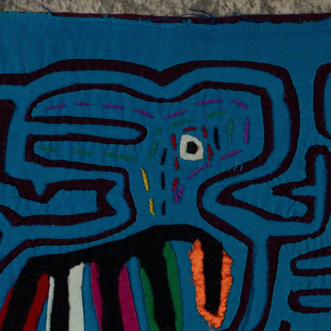 Dark Rich Blue Toucan Bird Mola