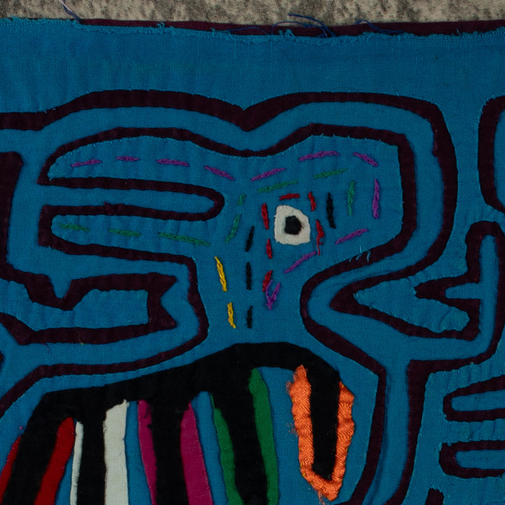 Dark Rich Blue Toucan Bird Mola