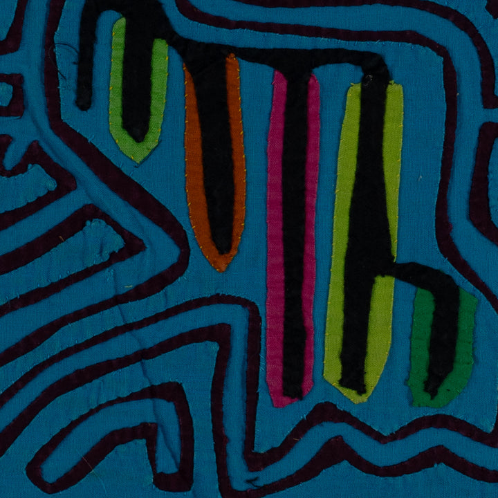 Dark Rich Blue Toucan Bird Mola