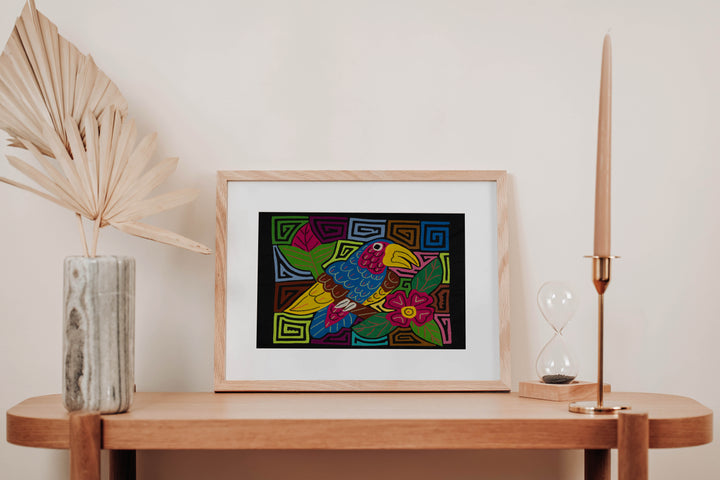 Fantasy Blue And Yellow Toucan Parrot Bird Mola