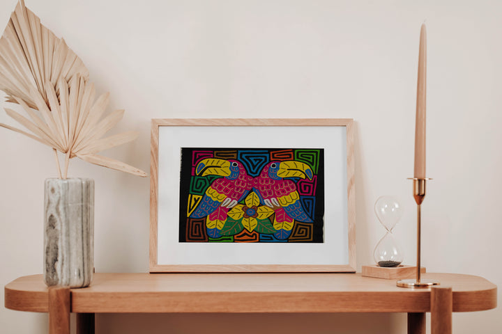 Fantasy Red Blue And Yellow Two Toucan Bird Mola