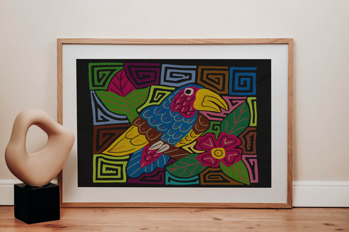 Fantasy Blue And Yellow Toucan Parrot Bird Mola