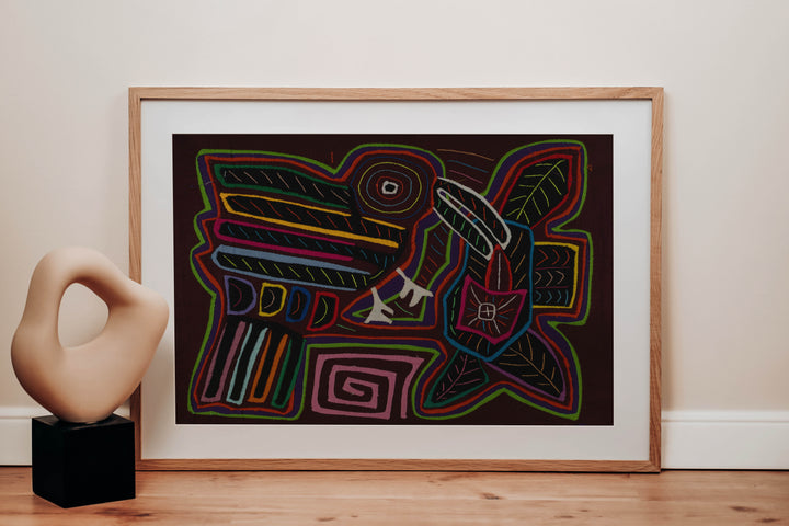 Classic Rainbow Colors Hummingbird And Flower Mola