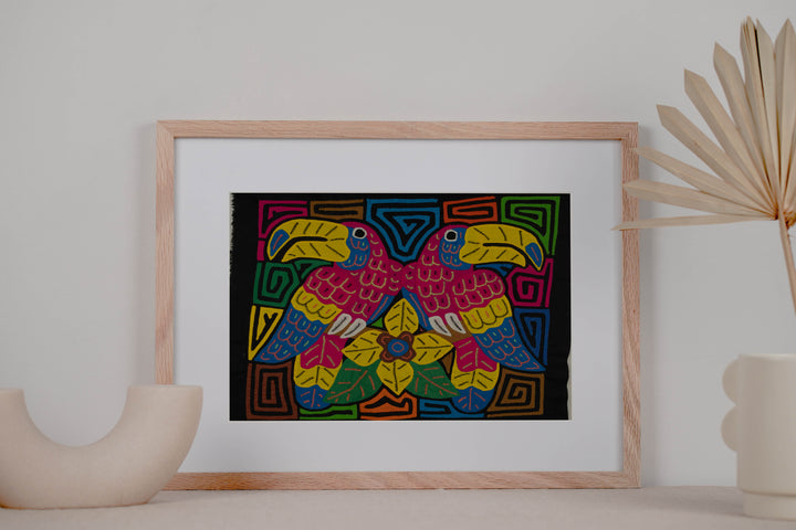 Fantasy Red Blue And Yellow Two Toucan Bird Mola