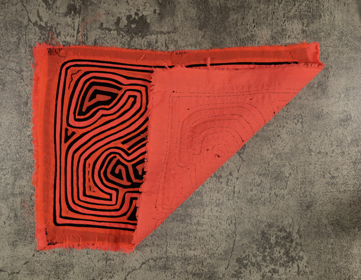 Classic Black And Orange Traditional Design Mola
