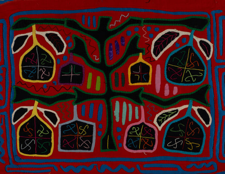 Vintage Red And Blue Autumn Leaves Mola