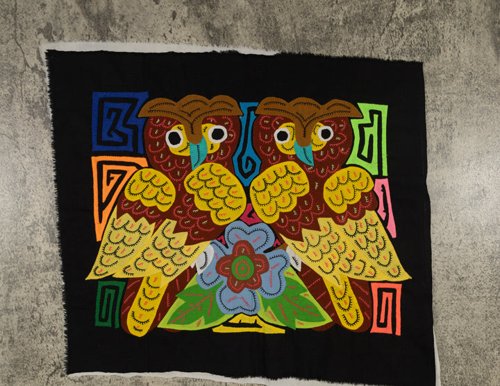 Fantasy Brown And Yellow Two Owl Bird Mola