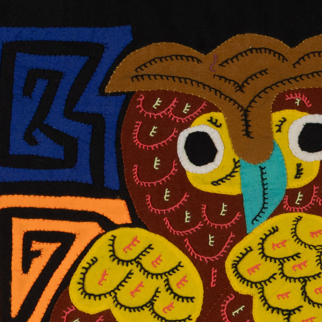 Fantasy Brown And Yellow Two Owl Bird Mola