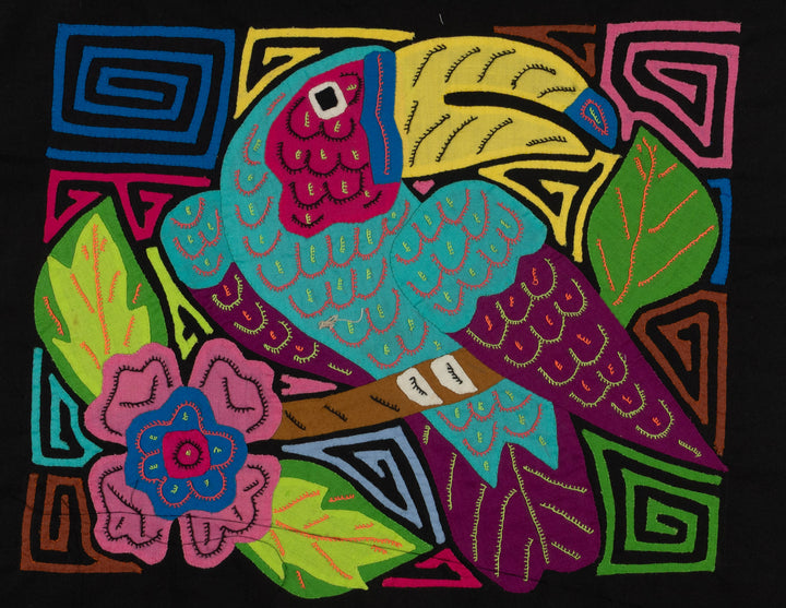 Fantasy Purple And Blue Toucan Parrot Bird Mola