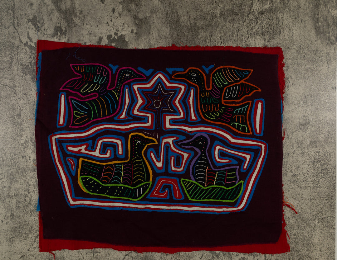 Burgundy White And Blue Ducks Mola