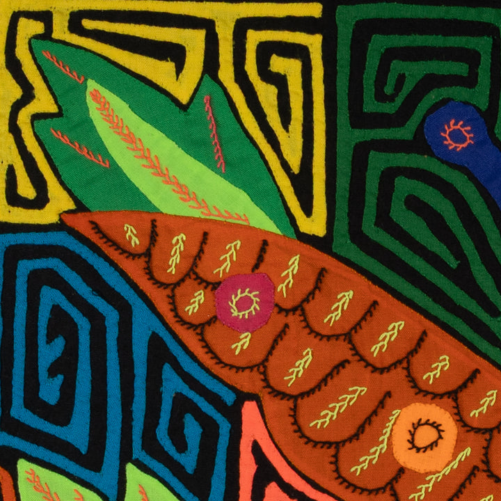 Fantasy Orange Blue And Yellow Jungle Butterfly Mola