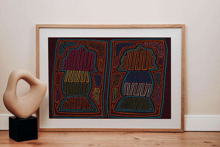 Traditional Burgundy And Blue Classic Design Mola