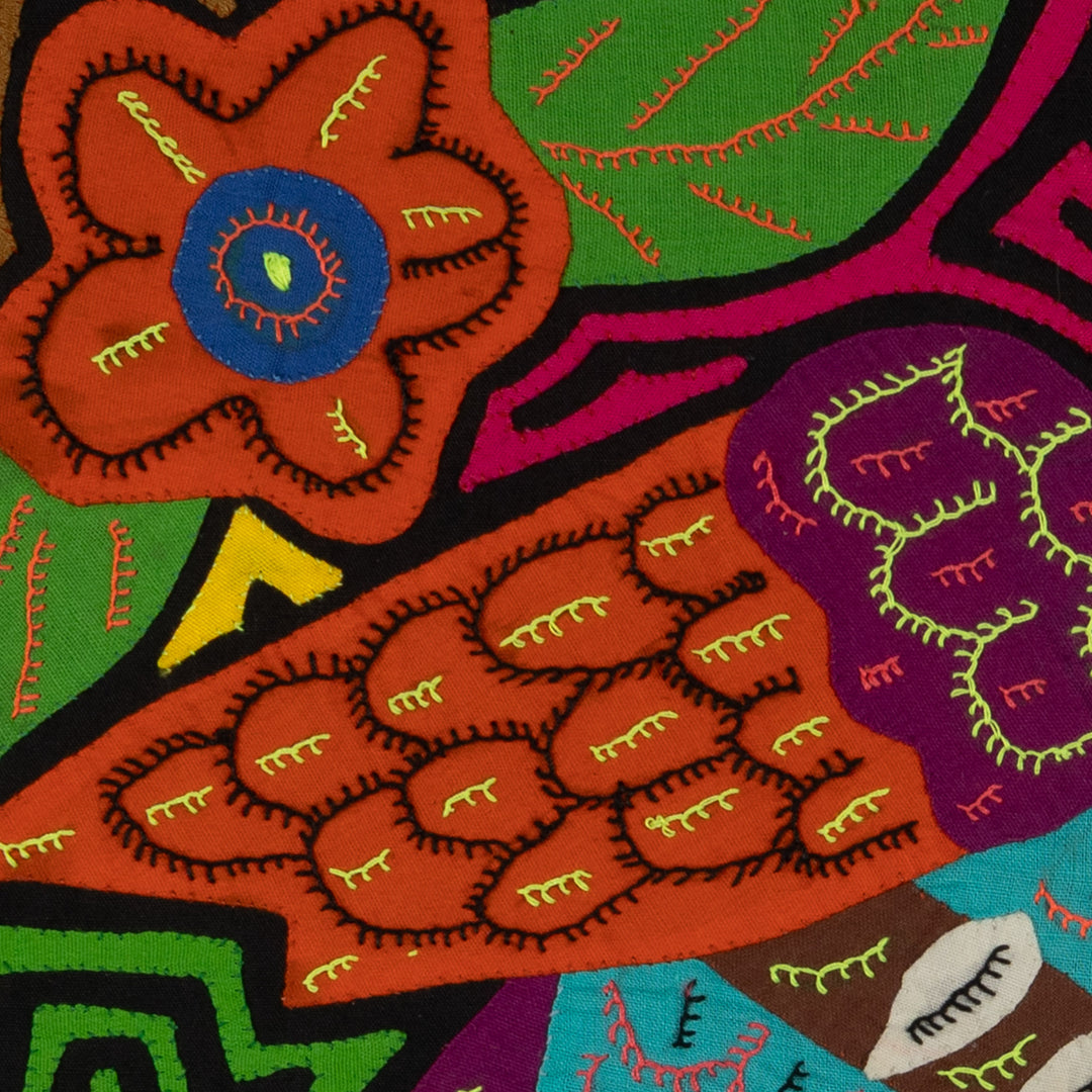 Blue-headed Parrot with Orange Flowers Mola