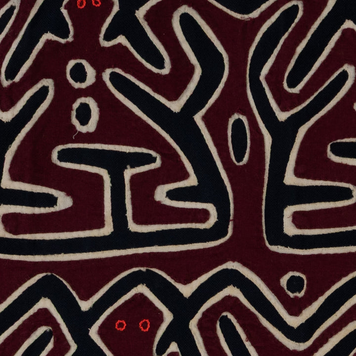 Burgundy White And Black Conga Dance Mola