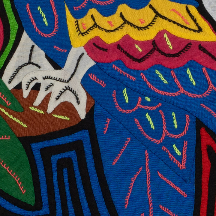 Fantasy Red Blue And Yellow Two Toucan Parrot Mola