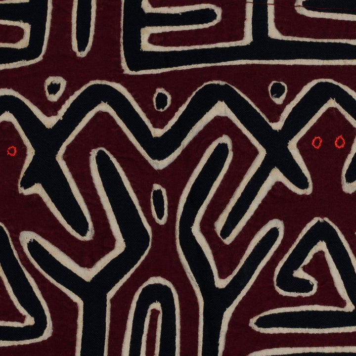 Burgundy White And Black Conga Dance Mola