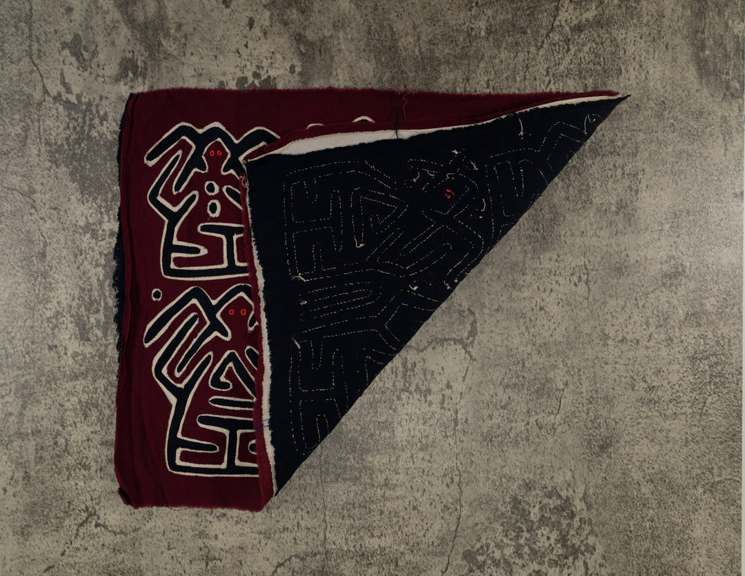 Burgundy White And Black Conga Dance Mola