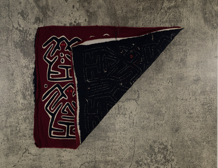 Burgundy White And Black Conga Dance Mola