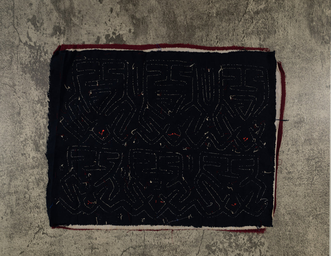 Burgundy White And Black Conga Dance Mola