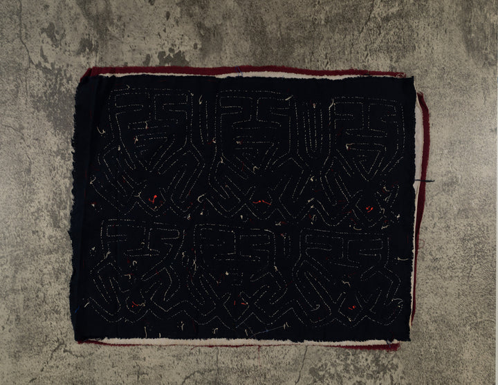 Burgundy White And Black Conga Dance Mola