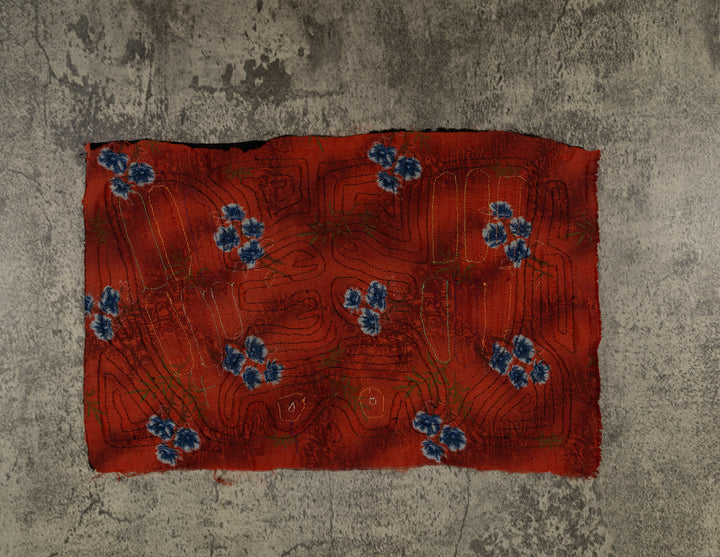 Vintage Black And Red Optical Illusion Frog Mola