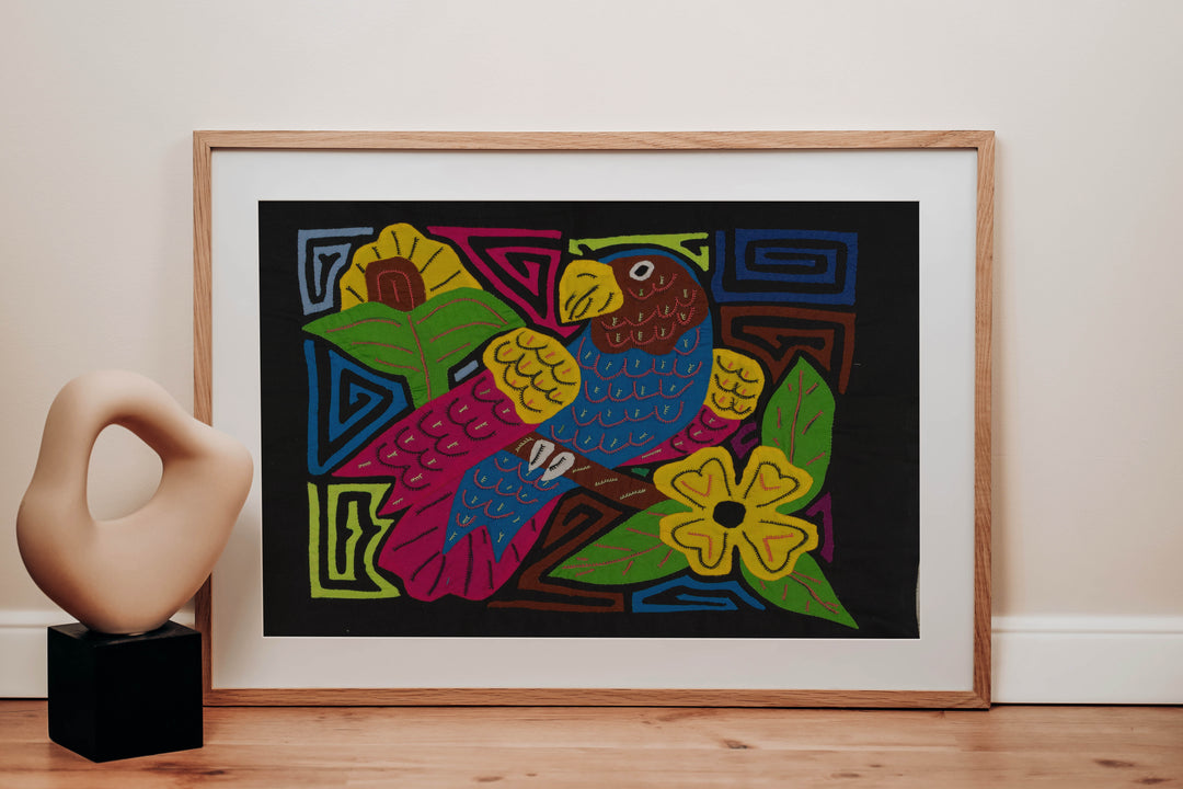 Fantasy Red Blue And Yellow Parrot Bird Mola