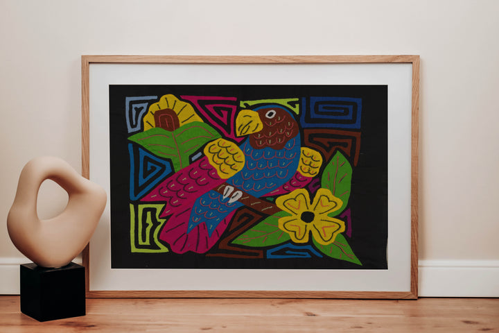 Fantasy Red Blue And Yellow Parrot Bird Mola