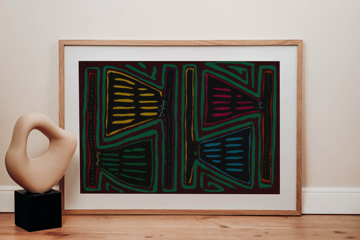 Burgundy And Green Hatchet Axe Mola